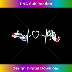 Mexican Cuba Flag - Mexican Cuban Heartbeat - Bohemian Sublimation Digital Download - Infuse Everyday with a Celebratory Spirit