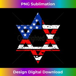 Hanukah American Flag Star Of David - Jewish Chanukah Tank Top - Timeless PNG Sublimation Download - Pioneer New Aesthetic Frontiers
