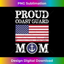 Proud Coast Guard Mom Long Sleeve T - Eco-Friendly Sublimation PNG Download - Chic, Bold, and Uncompromising