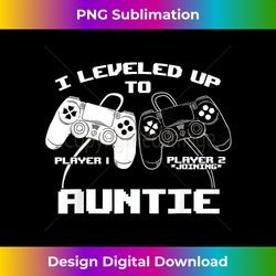 i leveled up to auntie gaming baby gender announcement - edgy sublimation digital file - channel your creative rebel