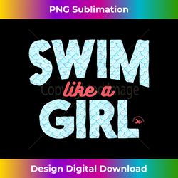 womens swim like a girl swimmers mermaid and bubbles pattern tank top - luxe sublimation png download - pioneer new aesthetic frontiers