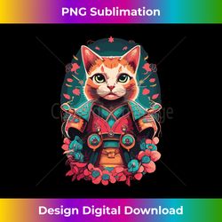 Japanese Art Samurai Ninja Cat Kawaii Graphic Design Long Sleeve - Bespoke Sublimation Digital File - Immerse in Creativity with Every Design