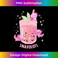 cute axolotl lover snaxolotl kawaii, kids axolotl boba tea - contemporary png sublimation design - enhance your art with a dash of spice