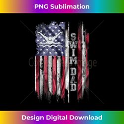 Vintage USA Flag Proud Swimming Dad Swim Swimmer Silhouette - Eco-Friendly Sublimation PNG Download - Channel Your Creative Rebel