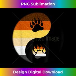 Yin Yang Gay Bear Pride LGBT Flag with Paw Claw - Sublimation-Optimized PNG File - Lively and Captivating Visuals