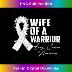 Womens Wife Of A Warrior Lung Cancer Awareness Month V-Neck - Sophisticated PNG Sublimation File - Channel Your Creative Rebel