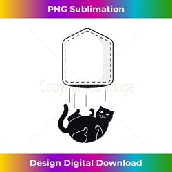 funny black cat in pocket and falls cat humor cat in pocket - Sleek Sublimation PNG Download - Rapidly Innovate Your Artistic Vision