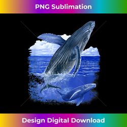 whale with baby whale t sea life ocean water gift - bespoke sublimation digital file - challenge creative boundaries