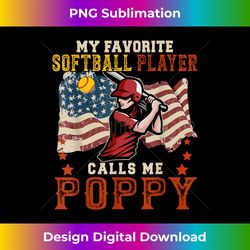 Vintage My Favorite Softball Player Calls Me Poppy Family - Classic Sublimation PNG File - Ideal for Imaginative Endeavors