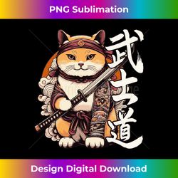 Samurai Cat Bushido Ninja Japanese Tattoo Tee Kanji Cute Long Sleeve - Bohemian Sublimation Digital Download - Customize with Flair
