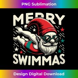 Swimming Gnome, Merry Swimmas, Swimmer Christmas Long Sleeve - Bohemian Sublimation Digital Download - Craft with Boldness and Assurance