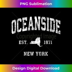 Oceanside New York NY Vintage Athletic Sports Design - Crafted Sublimation Digital Download - Pioneer New Aesthetic Frontiers