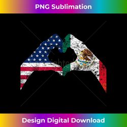 America Mexico Flag Vintage Mexican Roots American - Deluxe PNG Sublimation Download - Pioneer New Aesthetic Frontiers