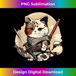 Japanese Art Cat Ninja Ukiyo-e Anime Style Samurai Cat Tank Top - Sophisticated PNG Sublimation File - Crafted for Sublimation Excellence