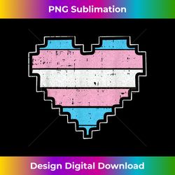 Pixel Heart Trans-gender Pride Retro Gaming LGBTQ Ally Gamer - Contemporary PNG Sublimation Design - Elevate Your Style with Intricate Details