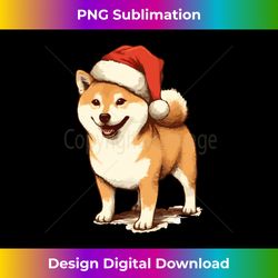 Shiba Inu dog with Santa hat Christmas Long Sleeve - Sublimation-Optimized PNG File - Elevate Your Style with Intricate Details