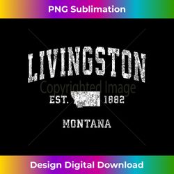 Livingston Montana MT Vintage Athletic Sports Design - Sleek Sublimation PNG Download - Customize with Flair