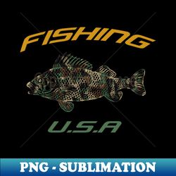 fishing u.s.a. fishing graphic - png transparent digital download file for sublimation