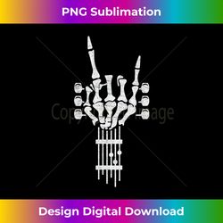 Rock On Skeleton Guitar Neck Guitarist Rock & Roll - Classic Sublimation PNG File - Chic, Bold, and Uncompromising