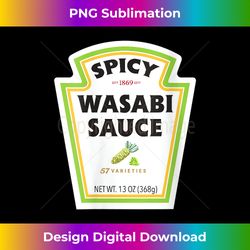 womens spicy wasabi sauce bottle label funny halloween costume v-neck - crafted sublimation digital download - pioneer new aesthetic frontiers