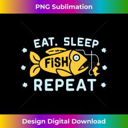 Eat Sleep Fish Repeat Funny Graphic Tees For Women Men Long Sleeve - Edgy Sublimation Digital File - Customize with Flair