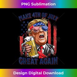 Make 4th Of July Great Again Funny Trump Men Drinking Beer Tank Top - Innovative PNG Sublimation Design - Access the Spectrum of Sublimation Artistry