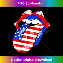 Tongue Lips American Flag 4th Of July Proud Tie Dye 1 - Artisanal Sublimation PNG File - Enhance Your Art with a Dash of Spice
