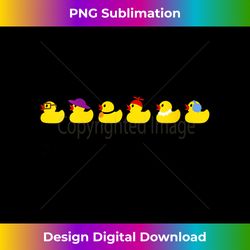 Ducks in a Row Funny Pun Dad Joke Cute Humor Rubber Duckies V-Neck - Sleek Sublimation PNG Download - Infuse Everyday with a Celebratory Spirit