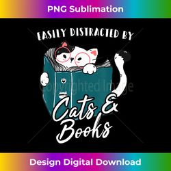Easily Distracted By Cats And Books Funny Cat Lover Gift - Bohemian Sublimation Digital Download - Reimagine Your Sublimation Pieces