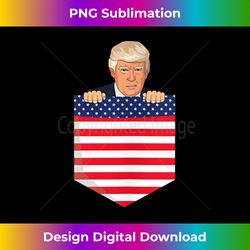Donald Trump in American Flag Chest Pocket Men Women Gift Tank Top - Vibrant Sublimation Digital Download - Challenge Creative Boundaries
