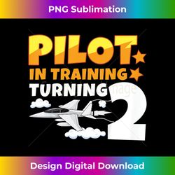 Kids Pilot Training Turning 2 Fighter Jet 2 Year Old 2nd Birthday - Futuristic PNG Sublimation File - Immerse in Creativity with Every Design