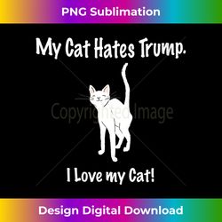 Womens My Cat Hates Trump Funny Saying Cats Image Anti Trump V-Neck 1 - Minimalist Sublimation Digital File - Enhance Your Art with a Dash of Spice