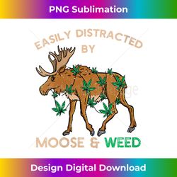 Womens Easily Distracted By Moose and Weed Cannabis Marijuana V-Neck 1 - Crafted Sublimation Digital Download - Challenge Creative Boundaries