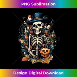 Funny Happy Halloween Skeleton Pumpkin Ghost Costume Long Sleeve - Bespoke Sublimation Digital File - Immerse in Creativity with Every Design
