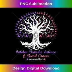 October Domestic Violence & Breast Cancer Awareness Month Long Sleeve - Timeless PNG Sublimation Download - Reimagine Your Sublimation Pieces