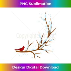 Cardinal Bird Christmas Winter Snow Scene Long Sleeve - Vibrant Sublimation Digital Download - Infuse Everyday with a Celebratory Spirit