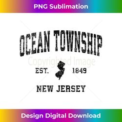 Ocean Township New Jersey NJ Vintage Sports Design Black Pri Tank Top - Eco-Friendly Sublimation PNG Download - Animate Your Creative Concepts