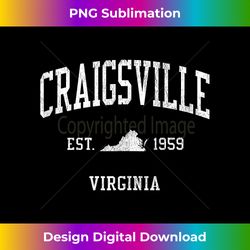 Craigsville VA Vintage Athletic Sports JS01 Tank Top - Minimalist Sublimation Digital File - Striking & Memorable Impressions