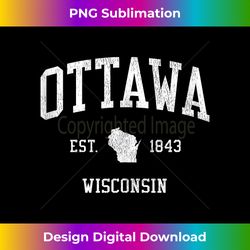 Ottawa WI Vintage Athletic Sports JS01 Tank Top - Bespoke Sublimation Digital File - Ideal for Imaginative Endeavors