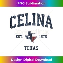 Celina Texas TX Vintage State Flag Sports Navy Design Tank Top - Edgy Sublimation Digital File - Animate Your Creative Concepts