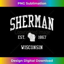 Sherman WI Vintage Athletic Sports JS01 Tank Top - Classic Sublimation PNG File - Tailor-Made for Sublimation Craftsmanship