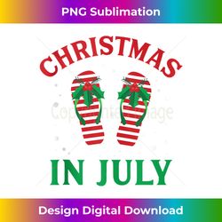 Christmas in July Flip Flops Funny Beach Summer Tank Top - Innovative PNG Sublimation Design - Challenge Creative Boundaries