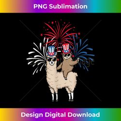 sloth riding llama 4th of july american flag hat fireworks - bohemian sublimation digital download - tailor-made for sublimation craftsmanship