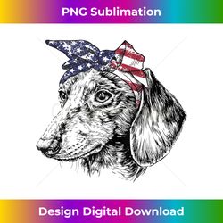 Retro Vintage Dachshund Dog With Bandanna 4th of July Tank Top - Urban Sublimation PNG Design - Animate Your Creative Concepts