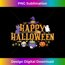 happy halloween cute ghost and witch hat halloween - timeless png sublimation download - ideal for imaginative endeavors