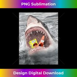 Spongebob SquarePants Shark Attack Humorous T- - Sublimation-Optimized PNG File - Infuse Everyday with a Celebratory Spirit