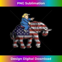 donald trump riding elephant t-shirt republicans gift - classic sublimation png file - pioneer new aesthetic frontiers