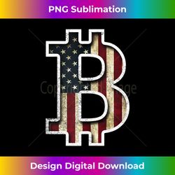 Bitcoin American Flag Patriotic Cryptocurrency Blockchain Tank T - Bohemian Sublimation Digital Download - Animate Your Creative Concepts