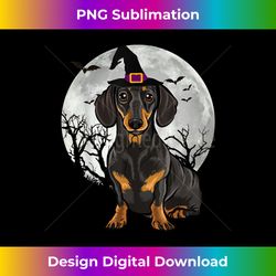 scary black dachshund dog witch hat halloween - classic sublimation png file - pioneer new aesthetic frontiers