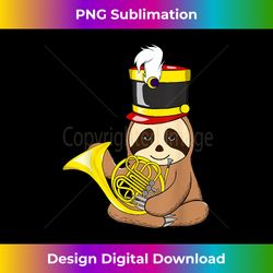 French Horn Sloth Marching Band Orchestra Gift - Urban Sublimation PNG Design - Infuse Everyday with a Celebratory Spirit
